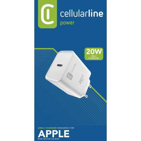 Cellularline USB-C CHARGER für APPLE 20W, white