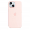 Apple Silikon Case iPhone 15 mit MagSafe (hellrosa)