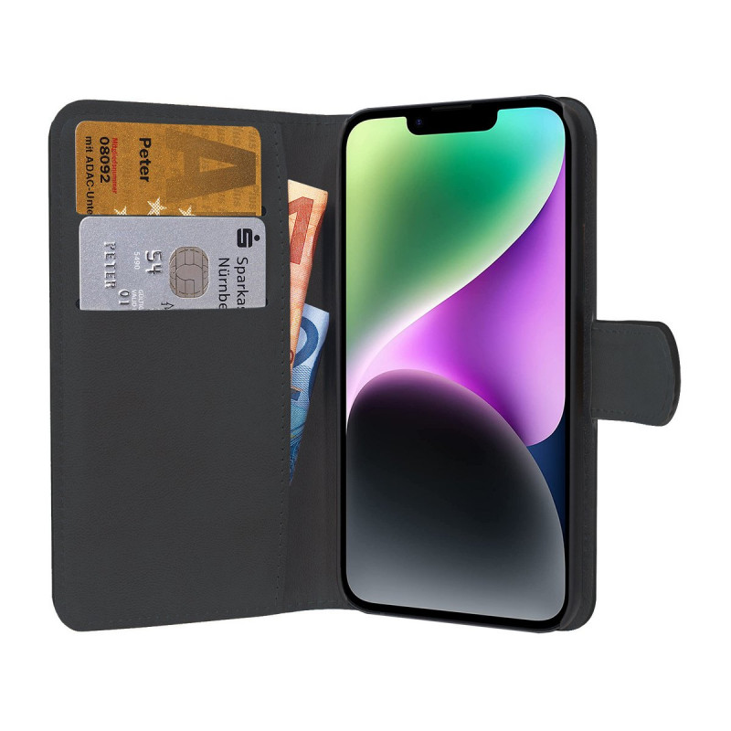 PEDEA Book Cover Classic für iPhone 14 Plus, schwarz