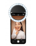 Cellularline Universal Selfie Lichtring, LED-Ringlicht mit einstellbarer Helligkeit