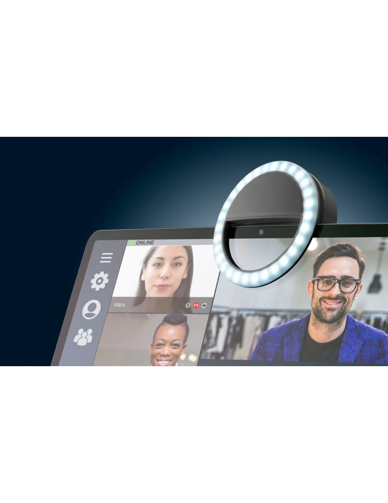 Cellularline Universal Selfie Lichtring, LED-Ringlicht mit einstellbarer Helligkeit