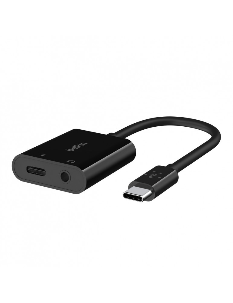 Belkin RockStar 3,5mm-Klinken-Audio- und USB-C-Ladeadapter blk Belkin RockStar 3,5mm-Klinken-Audio- und USB-C-Ladeadapter blk