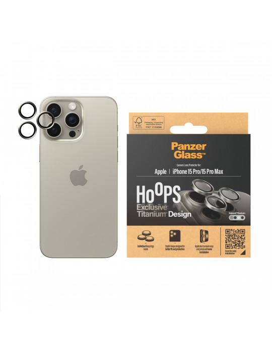 PanzerGlass Hoops iPhone 15 Pro, Pro Max Natural Titanium