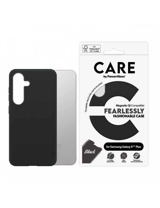 CARE Fashionable Case Black w. QI Compatible Galaxy S25 Plus CARE Fashionable Case Black w. QI Compatible Galaxy S25 Plus