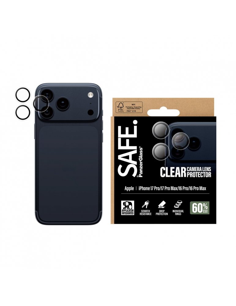 Schutz für die Kamera. SAFE Lens Protect clear iPhone 17 Pro/Pro Max/16 Pro/Pro Max