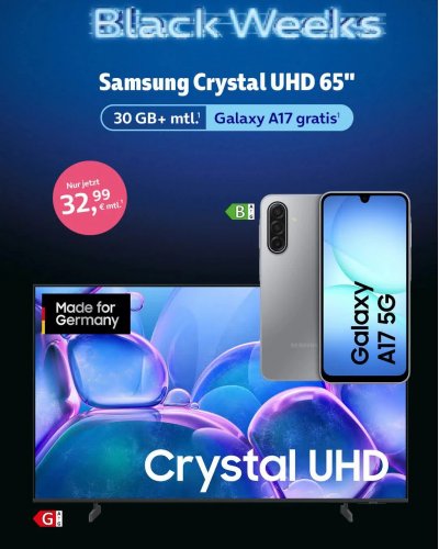 Samsung 65" UHD TV inkl. Samsung A17